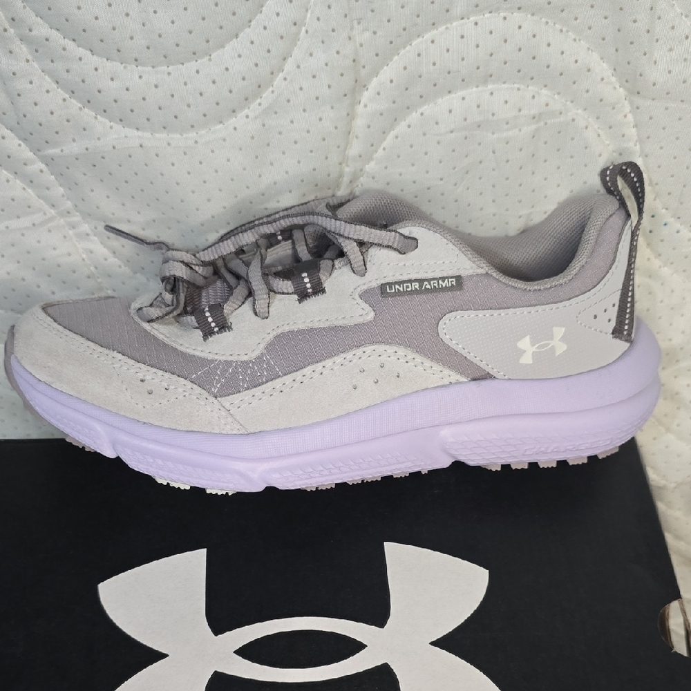 Under Armour Women's Gray and Purple Sneakers - Picture 3 of 5